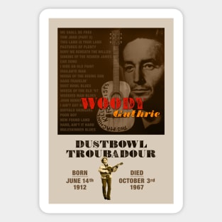 Woody Guthrie - Dustbowl Troubadour Sticker